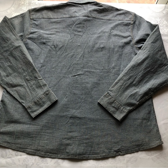 Wrangler Indigo Button-Up Shirt Men’s Size 3XL Blue/White Stripes Long Sleeves - Picture 2 of 16